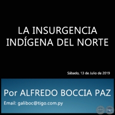 LA INSURGENCIA INDÍGENA DEL NORTE - Por ALFREDO BOCCIA PAZ - Sábado, 13 de Julio de 2019